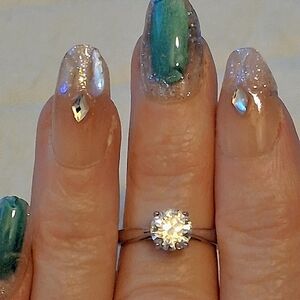 925 SS Moissanite Diamond Solitaire 1.20CTW Engagement/Promise Ring SIZE 6